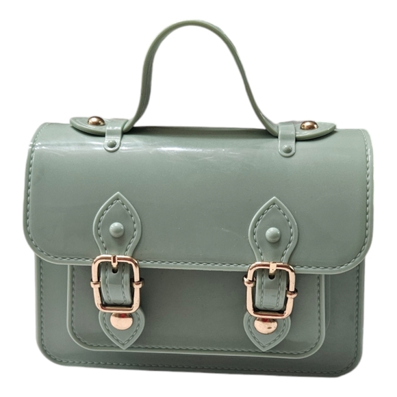 Blue Vegan Patent Leather Purse - Picture 1 of 6